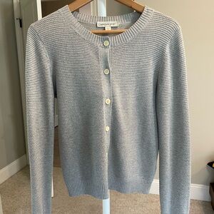 Amour Vert Grey Waffle Button Down Cardigan